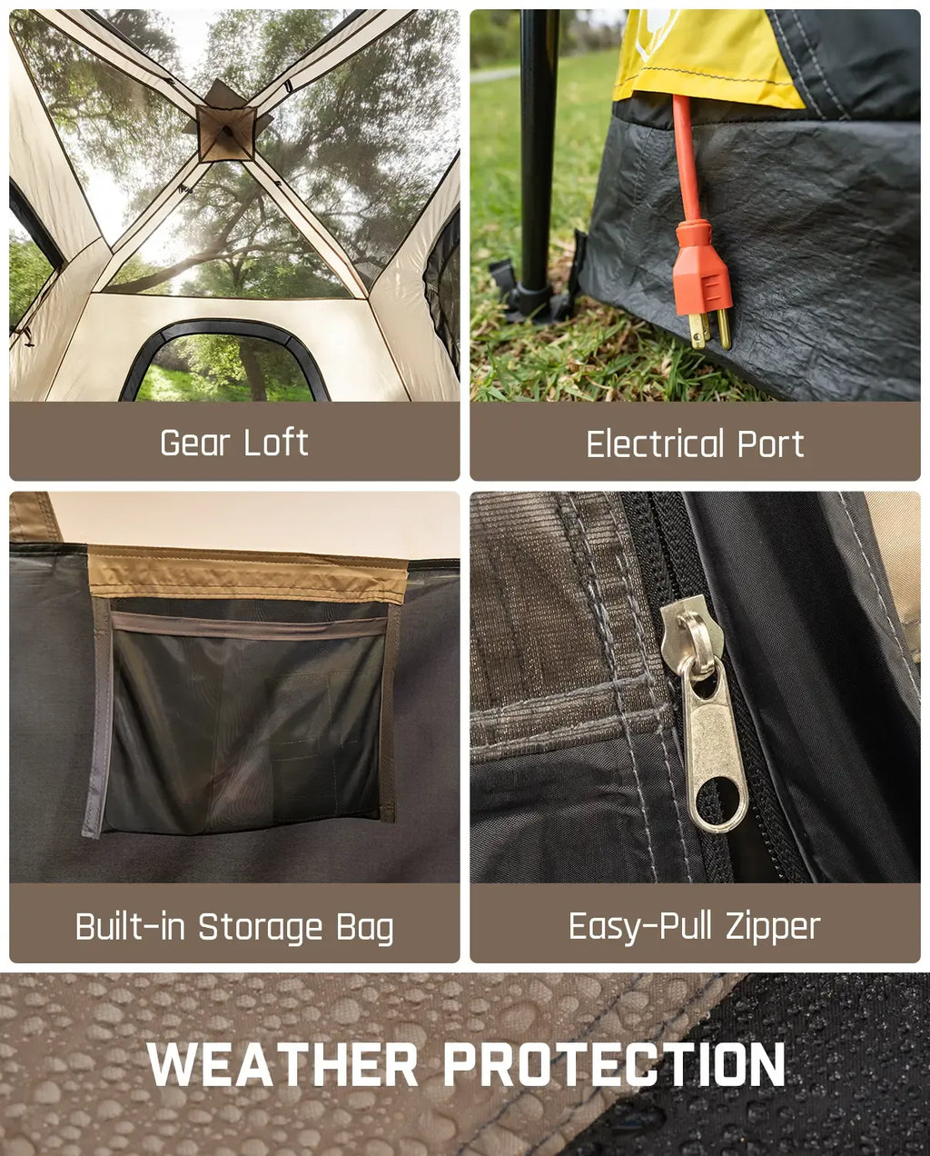 【DealsForYouDays】Fanttik Camping Tent Zeta  C4/C6 Person Instant Cabin Tent Setup in 60 Seconds with Rainfly & Windproof Portable with Carry Bag for Family Camping & Hiking,Summervibes, Father's Day Gifts, Tents For Camping,campingessentia