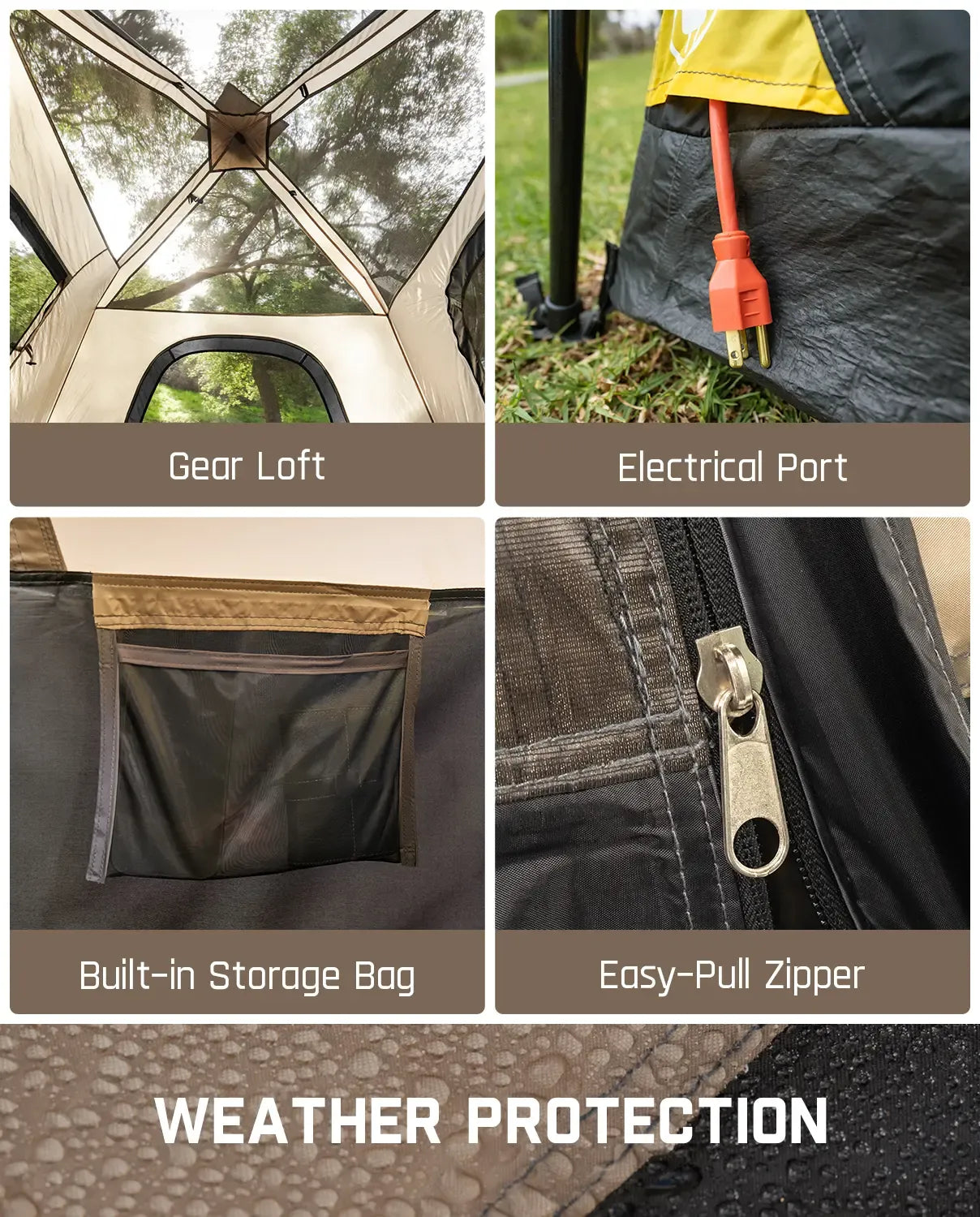 【DealsForYouDays】Fanttik Camping Tent Zeta  C4/C6 Person Instant Cabin Tent Setup in 60 Seconds with Rainfly & Windproof Portable with Carry Bag for Family Camping & Hiking,Summervibes, Father's Day Gifts, Tents For Camping,campingessentia