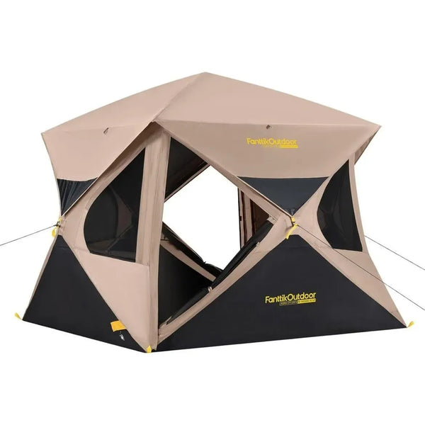 【DealsForYouDays】FanttikOutdoor Alpha C4 Ultra Camping Tent 4 Person Pop Up Instant Cabin Setup in 60 Seconds Portable Hub Tent with Rainfly & Windproof for Outdoor Camping & Overlanding Summervibes, Instant Canopy Tent, Windproof Folding Tent,father'sday