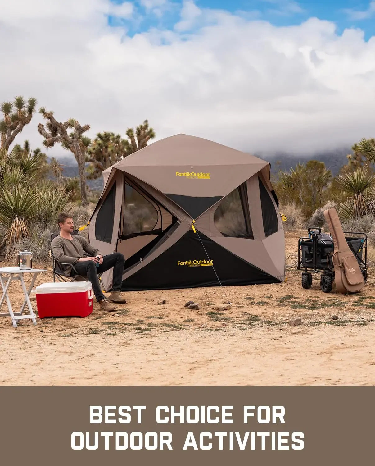【DealsForYouDays】FanttikOutdoor Alpha C4 Ultra Camping Tent 4 Person Pop Up Instant Cabin Setup in 60 Seconds Portable Hub Tent with Rainfly & Windproof for Outdoor Camping & Overlanding Summervibes, Instant Canopy Tent, Windproof Folding Tent,father'sday