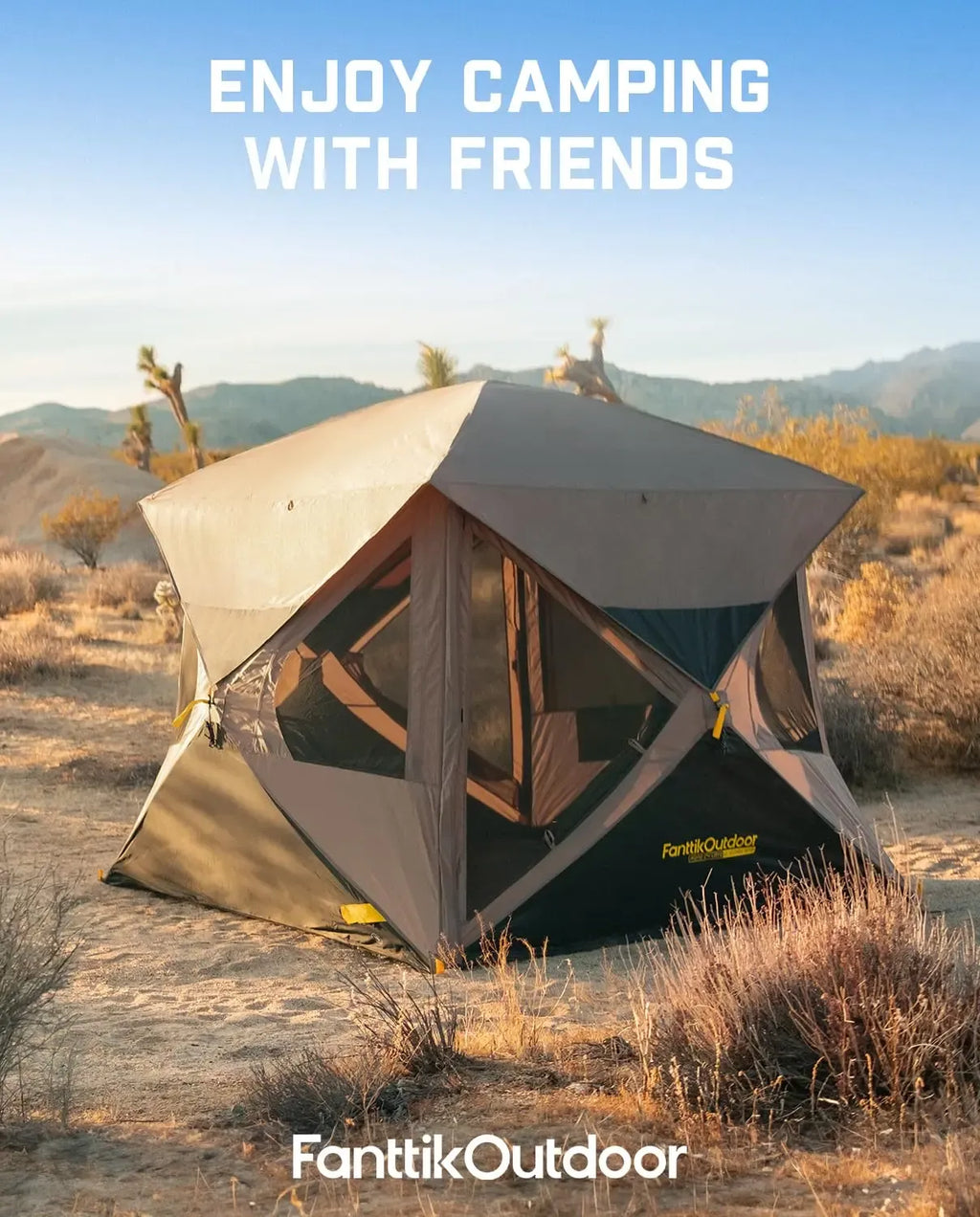 【DealsForYouDays】FanttikOutdoor Alpha C4 Ultra Camping Tent 4 Person Pop Up Instant Cabin Setup in 60 Seconds Portable Hub Tent with Rainfly & Windproof for Outdoor Camping & Overlanding Summervibes, Instant Canopy Tent, Windproof Folding Tent,father'sday