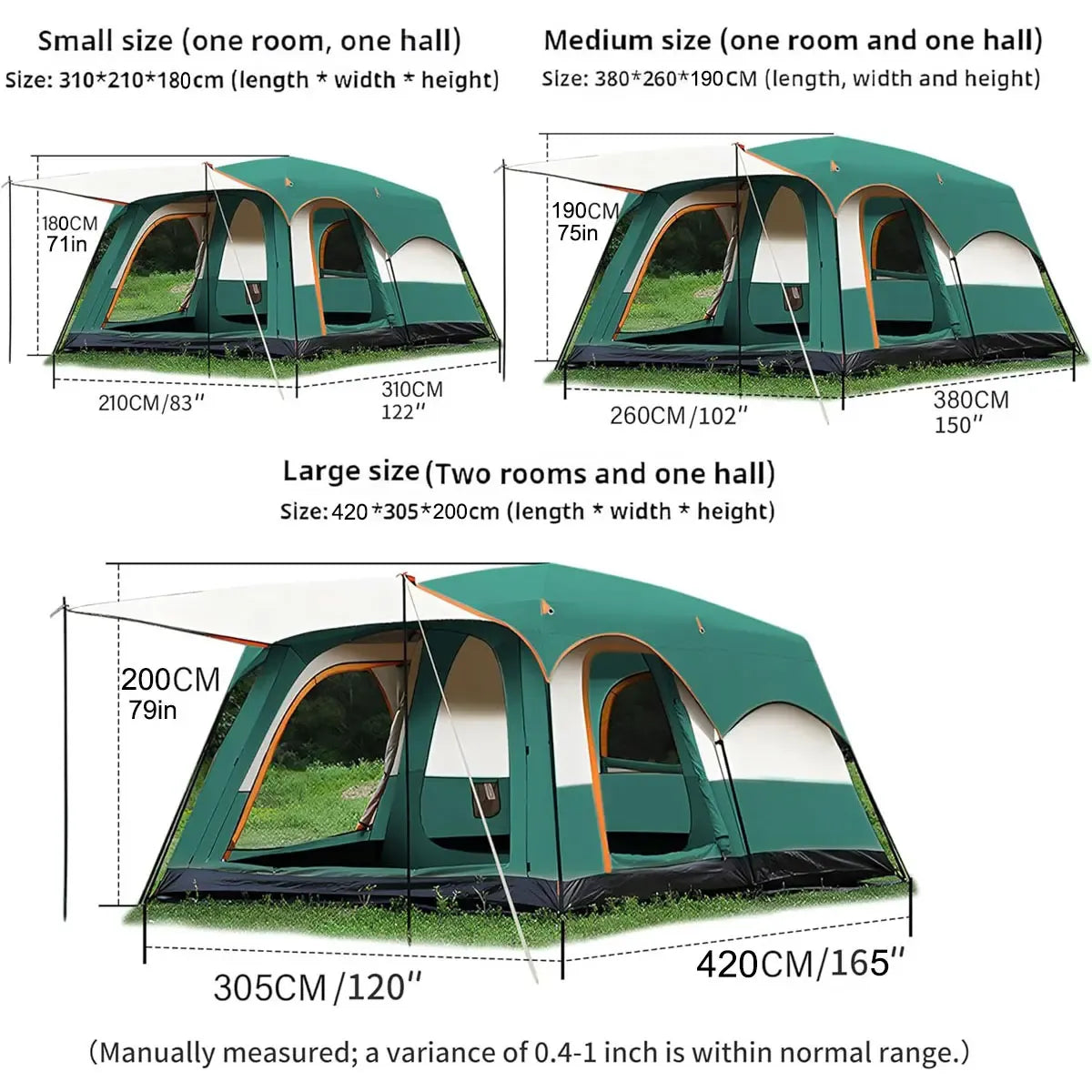 【Camping Essentials】2026 Extra Large 10-12 Person Family Tent Waterproof Instant Setup Oxford Polyester Lightweight Canopy with Mesh Windows & Double Doors - Camping Accessories for Outdoor Hiking Picnic Spacious Easy Pop Up Glamping Gear Gifts