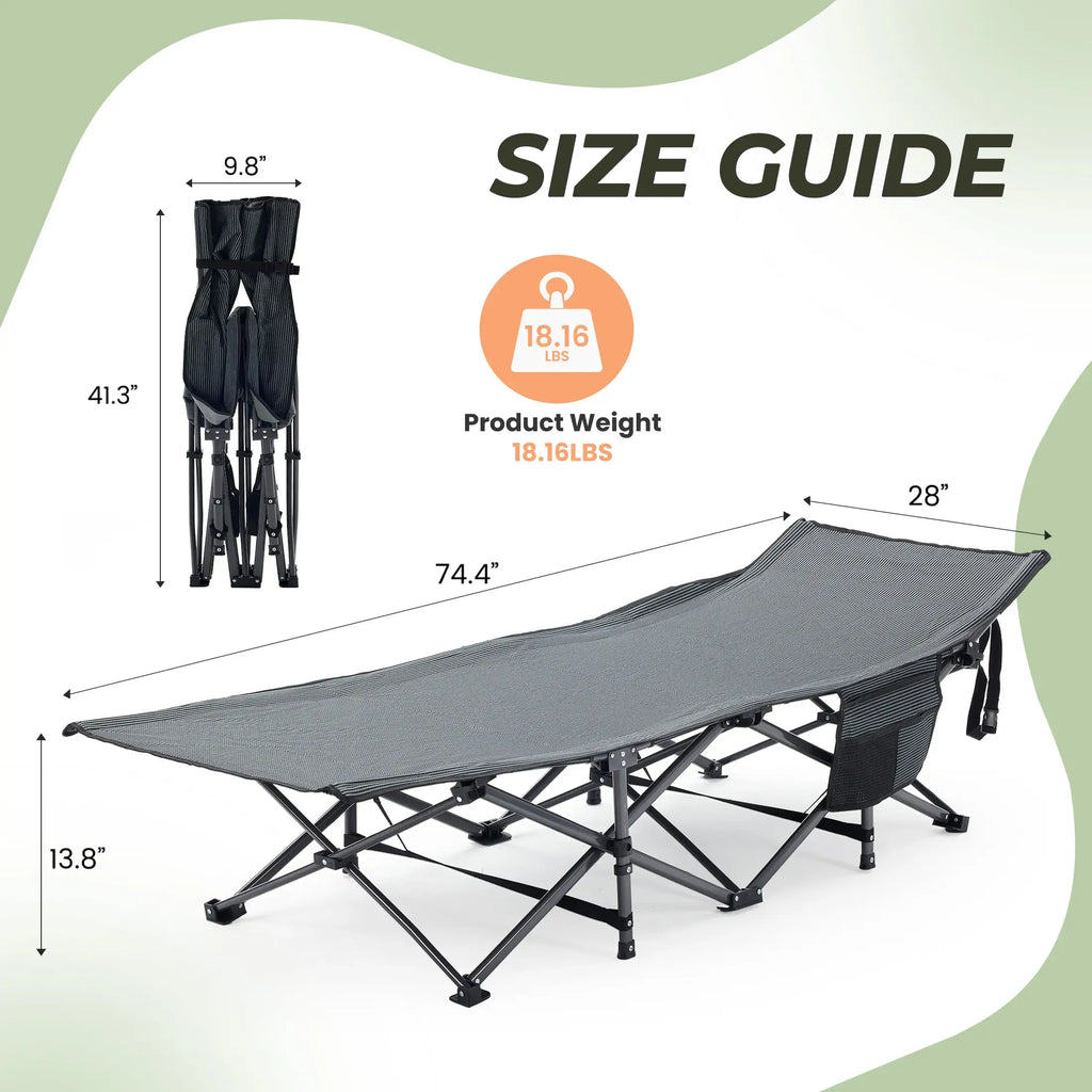 Folding Camping Cot with Mattress, Heavy Duty Folding Sleeping Cot, Portable bed Cots for Traveling, Camp,summerwins Lightweight Foldable