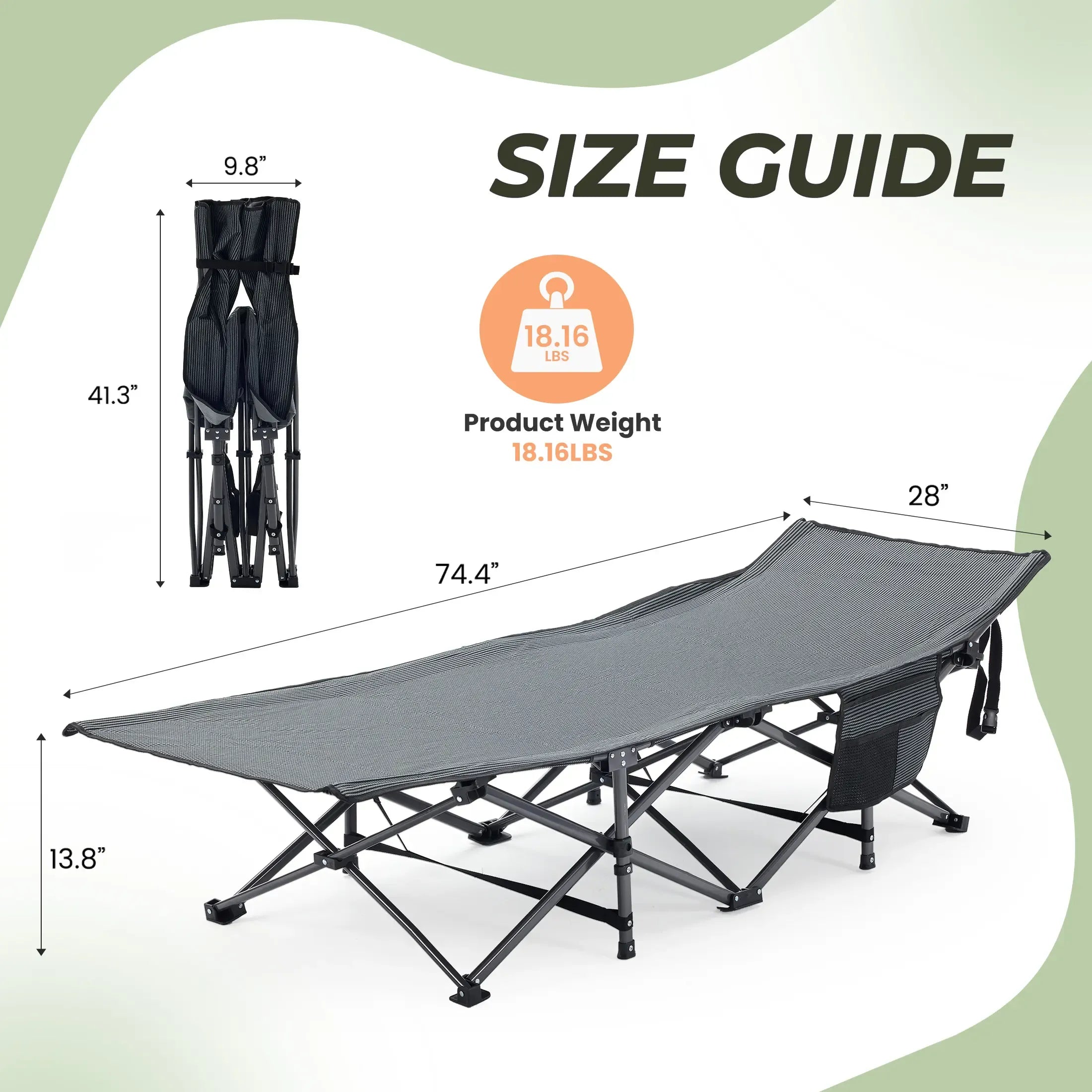Folding Camping Cot with Mattress, Heavy Duty Folding Sleeping Cot, Portable bed Cots for Traveling, Camp,summerwins Lightweight Foldable
