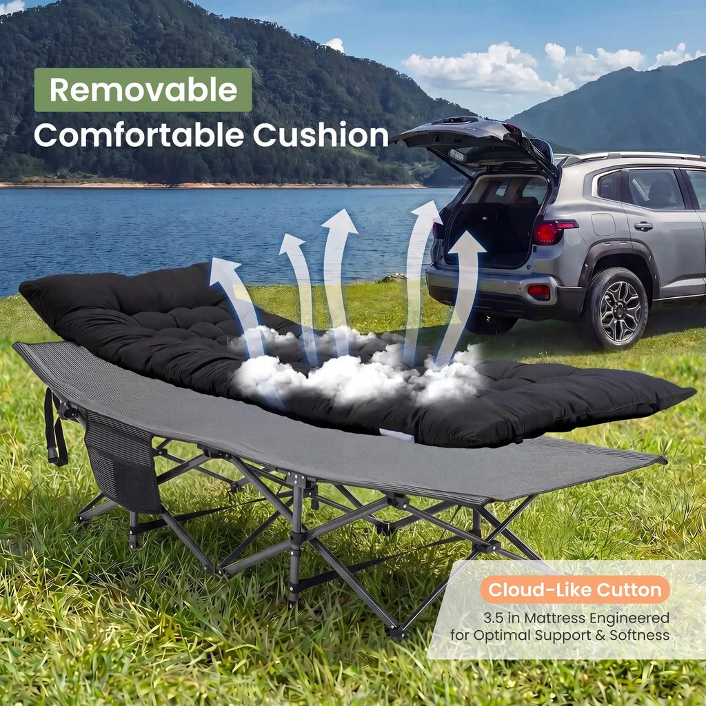 Folding Camping Cot with Mattress, Heavy Duty Folding Sleeping Cot, Portable bed Cots for Traveling, Camp,summerwins Lightweight Foldable
