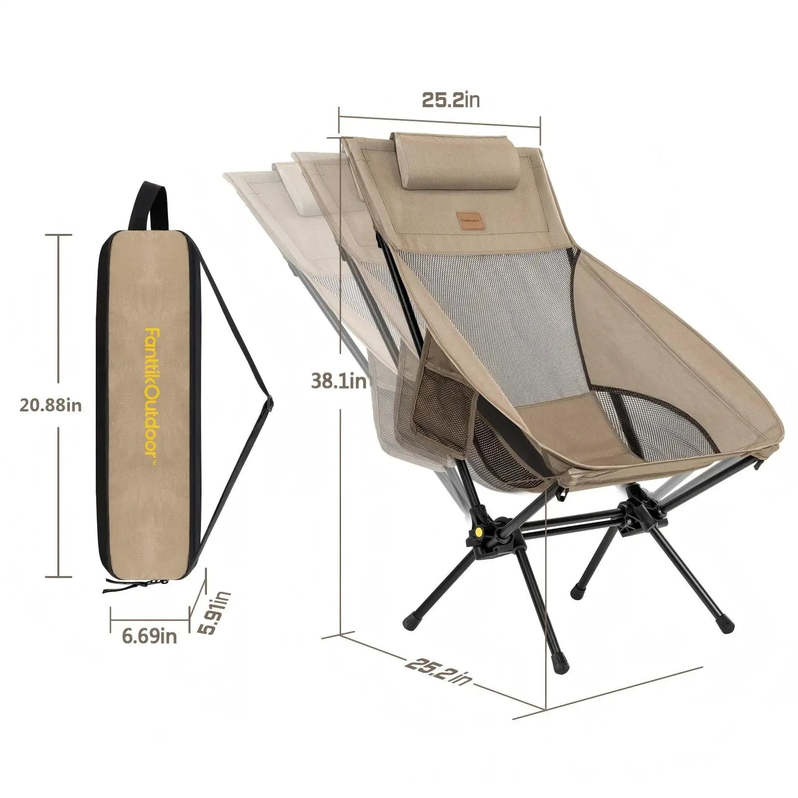 【DealsForYouDays】FanttikOutdoor Zeta L8 Max Camping Chair, Portable & Lightweight, Comfort-Driven Foldable Rocking Chair with Carry Bag for Camping, Hiking, Patio, Fishing, Support up to 250 lbs,summerwins,father'sdaygifts,campingessentials,campinggear