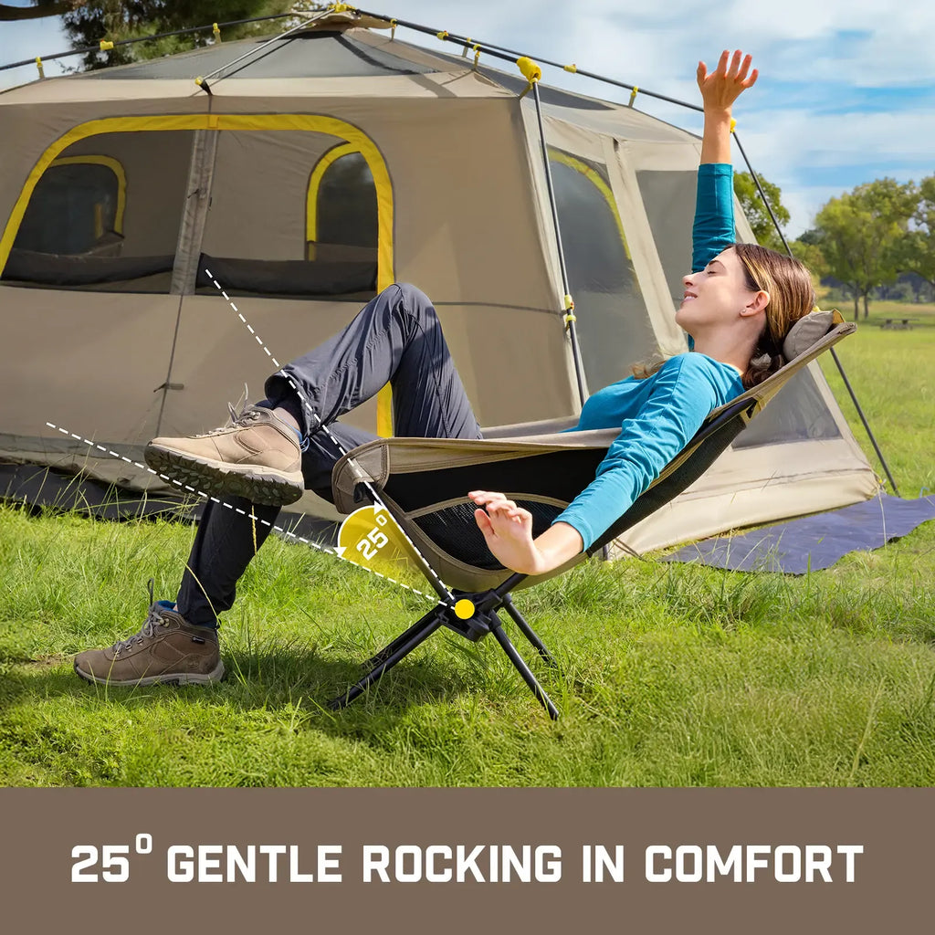 【DealsForYouDays】FanttikOutdoor Zeta L8 Max Camping Chair, Portable & Lightweight, Comfort-Driven Foldable Rocking Chair with Carry Bag for Camping, Hiking, Patio, Fishing, Support up to 250 lbs,summerwins,father'sdaygifts,campingessentials,campinggear