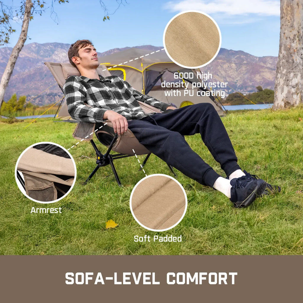 【DealsForYouDays】FanttikOutdoor Zeta L8 Max Camping Chair, Portable & Lightweight, Comfort-Driven Foldable Rocking Chair with Carry Bag for Camping, Hiking, Patio, Fishing, Support up to 250 lbs,summerwins,father'sdaygifts,campingessentials,campinggear