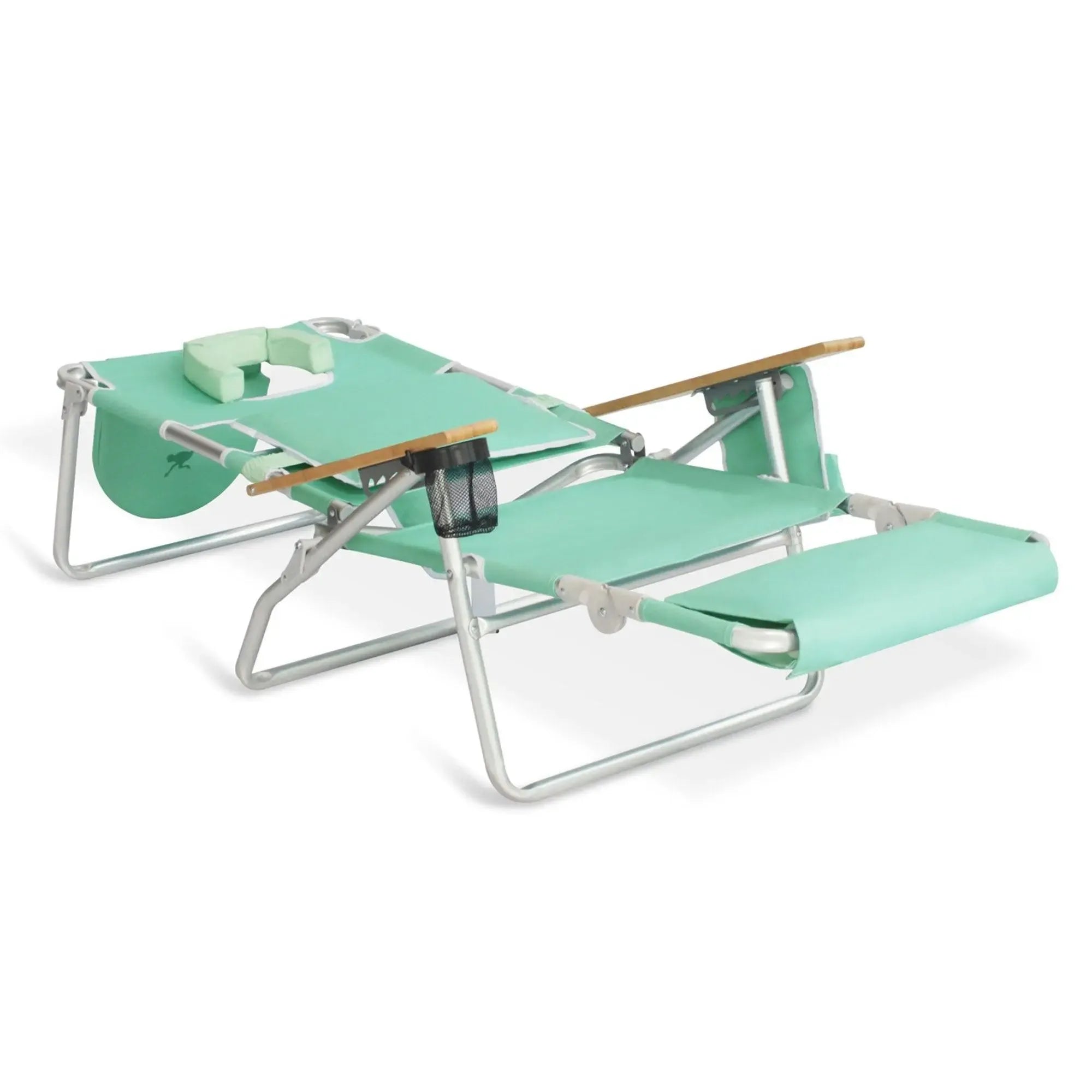Ostrich Deluxe Padded 3N1 Outdoor Lounge Folding Reclining Beach Chair with Adjustable Positions & Carry Strap for Tanning Pool Lounger