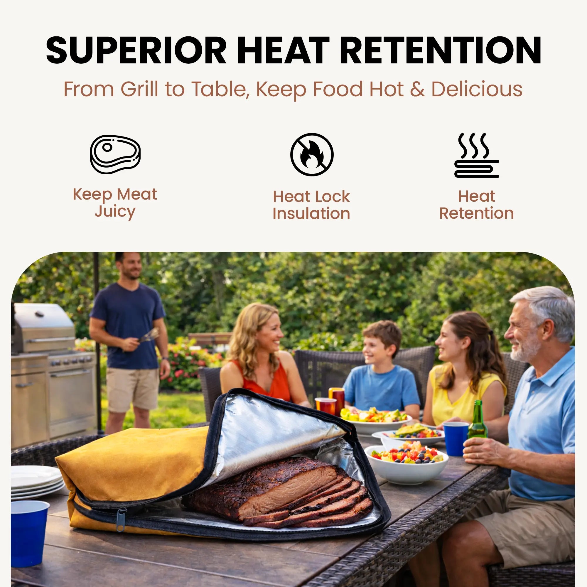 HAVENITY BBQ Prep Tub Kit, 16L Collapsible Silicone Basin with Cutting Board Lid and Insulated Meat Resting Bag, Portable Grill Accessories for Camping, Great Dad Gifts summerwins