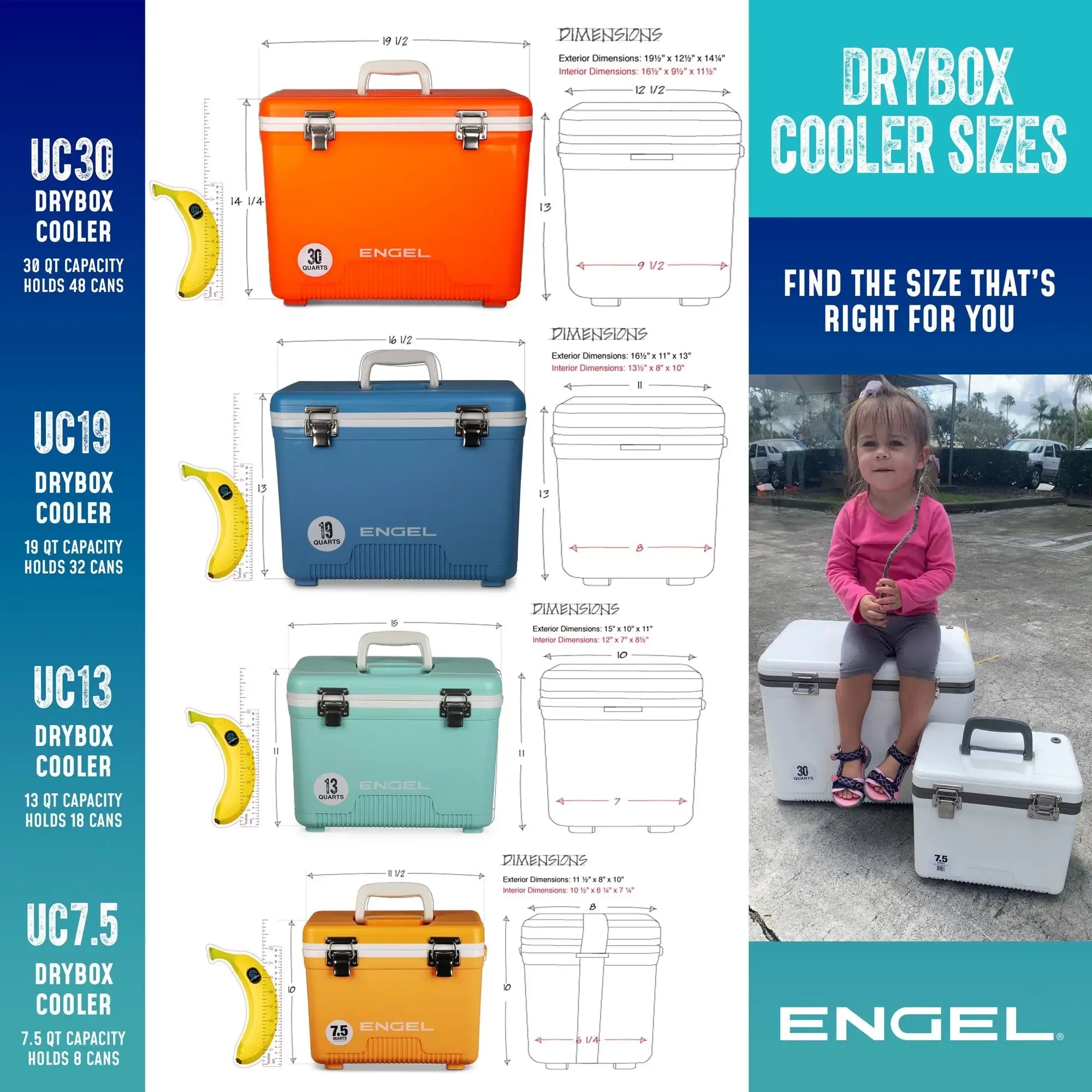Engel 19 Quart Drybox/Cooler and Small Hard Shell Lunchbox