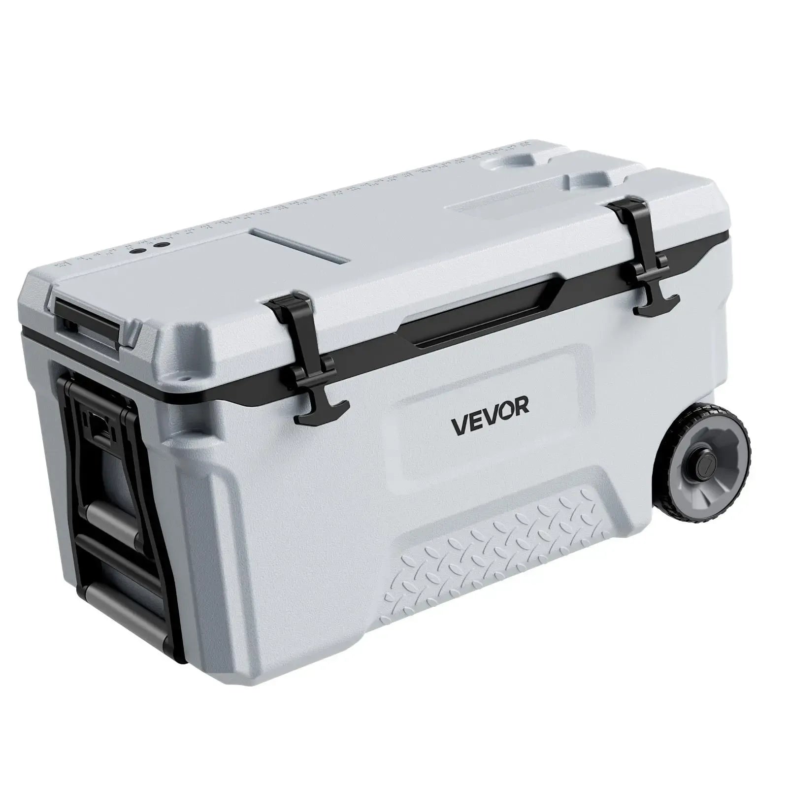 【FathersDayGift】VEVOR Hard Cooler, 52QT Portable Rolling Cooler with Wheels, Leak-Resistant Coolbox Keeps Contents Cool for 48 Hours, Ice Retention Insulated Chests, Ultra-Light for Outdoor Picnics, Grill, Camping