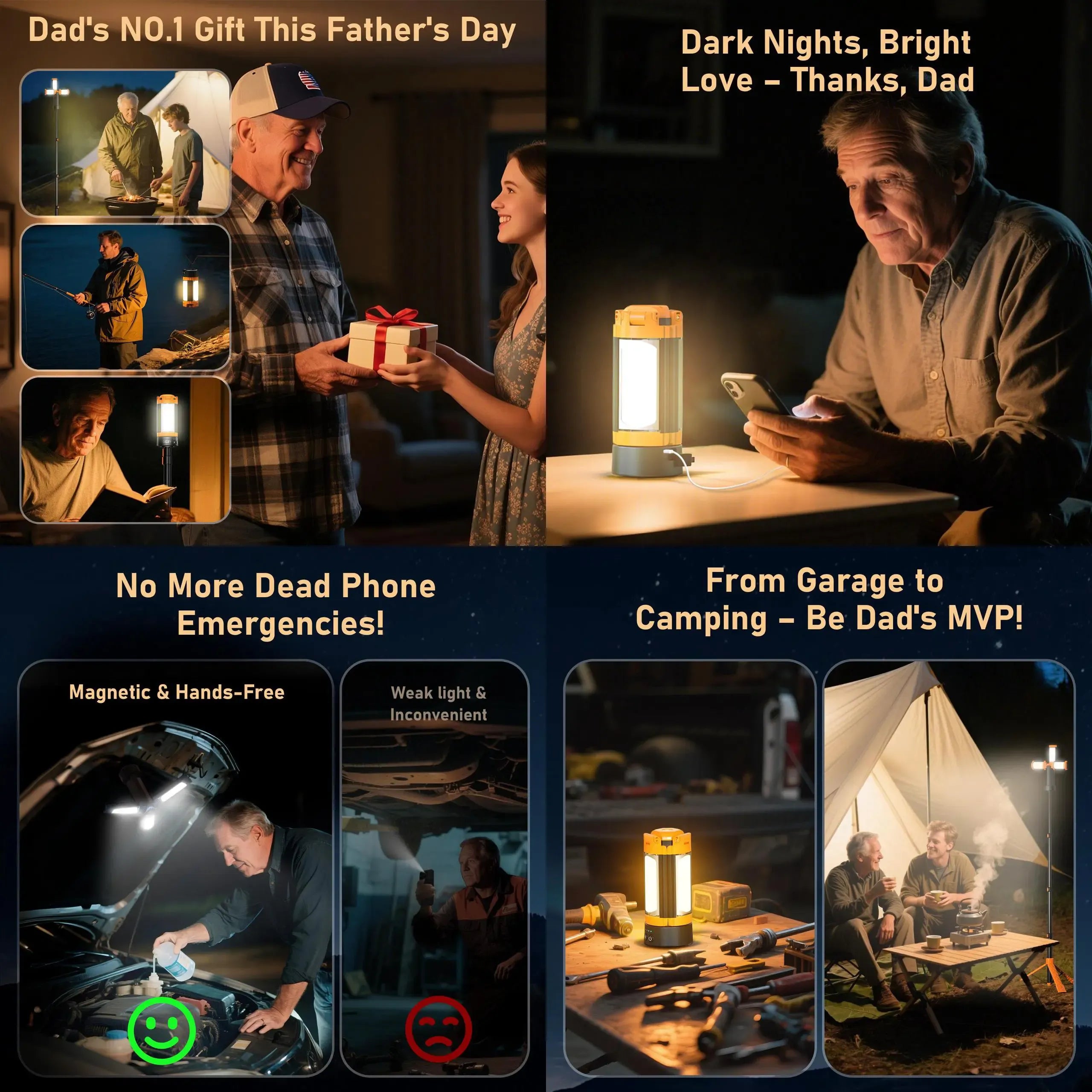 [Father's Day Gift]OGERY 10000/18000mAh Camping Light with  Remote Control & Power Bank - Rechargeable 2200 Lumens Dimmable Work Light, Emergency Light & Detachable Tripod (1.75-6.5 Ft) for Outdoor, Hiking, Home & Emergency summerwins