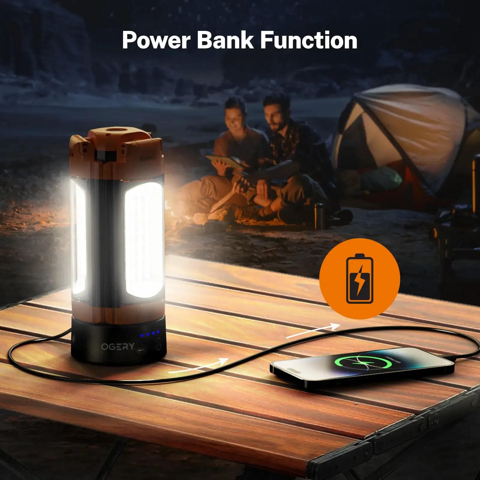[Father's Day Gift]OGERY 10000/18000mAh Camping Light with  Remote Control & Power Bank - Rechargeable 2200 Lumens Dimmable Work Light, Emergency Light & Detachable Tripod (1.75-6.5 Ft) for Outdoor, Hiking, Home & Emergency summerwins