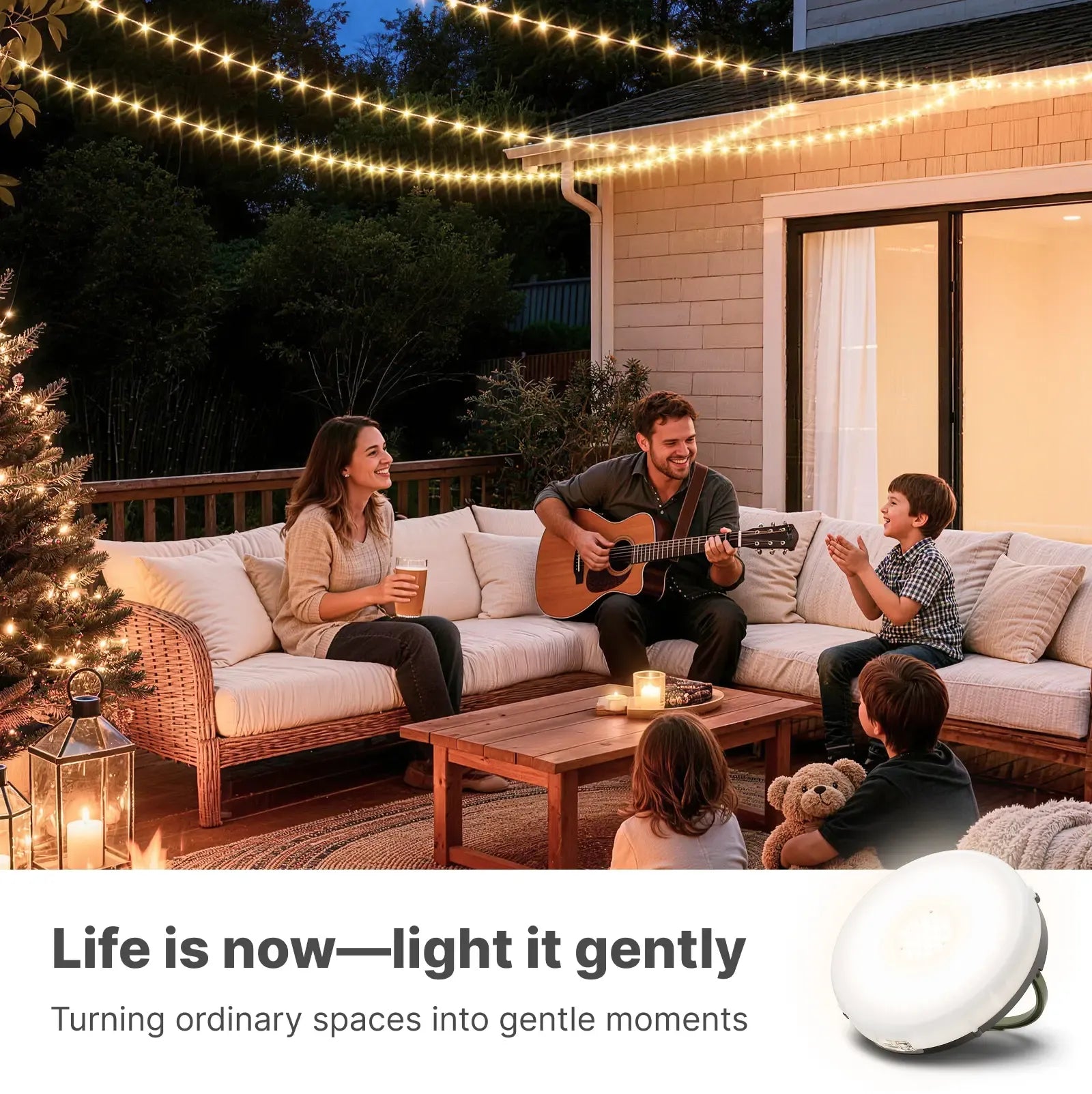 OGERY Solar Camping String Lights, 5400mAh 49.2Ft Retractable LED String Lights, Solar & Battery Powered, Waterproof Emergency Outdoor Lights