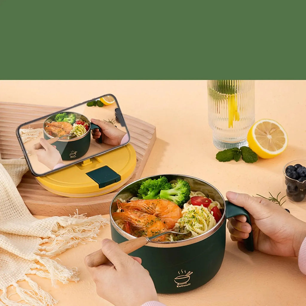 1200 ml Large-Capacity Instant Noodle Bowl, Bowl With Lid, Multi-Purpose Anti-Scald Instant Noodle Pot, Tableware for Home, Office and Dormitory, Microwave Noodle Bowl, Instant Noodles Bowl, Summer Father's Day Gift #GLOBAL PICKS