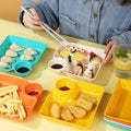 4-Piece Plastic Dumpling Plates with Sauce Compartment, Salad Serving Plates, Tableware, Dishwasher Safe Tableware, Party Plates, Snack and Sushi Dishes for Appetizers, Tortilla Dip, Fruit, Parties and Picnics