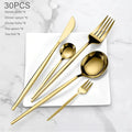Stainless Steel Gold Cutlery Set, 30pcs/set Cutlery Service Kits Mirror-Polished Flatware Service for 6, Includes Dinner Knives, Dinner Spoons, Dinner Forks, Teaspoons and Tea Forks, Durable and Dishwasher Safe, Gold Dinnerware Sets