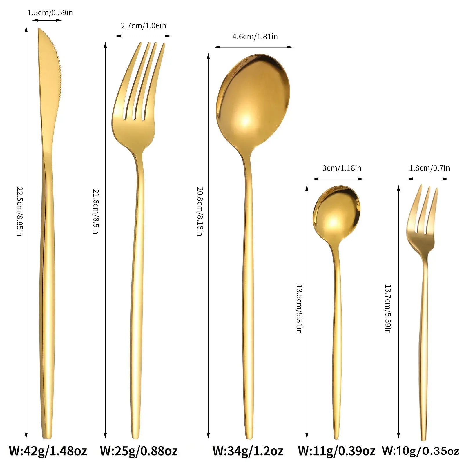 Stainless Steel Gold Cutlery Set, 30pcs/set Cutlery Service Kits Mirror-Polished Flatware Service for 6, Includes Dinner Knives, Dinner Spoons, Dinner Forks, Teaspoons and Tea Forks, Durable and Dishwasher Safe, Gold Dinnerware Sets