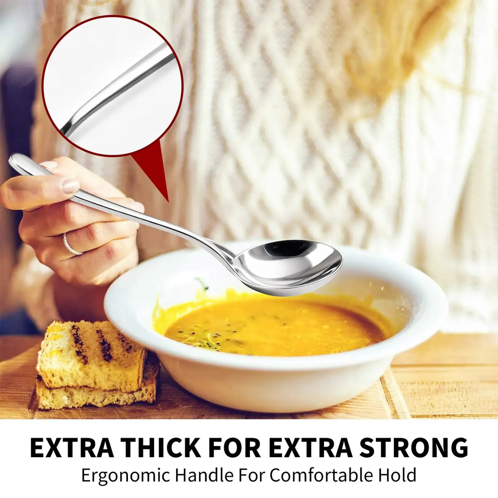 【AREL】Summerwins 4/8 PCs Stainless Steel Soup Spoon Set