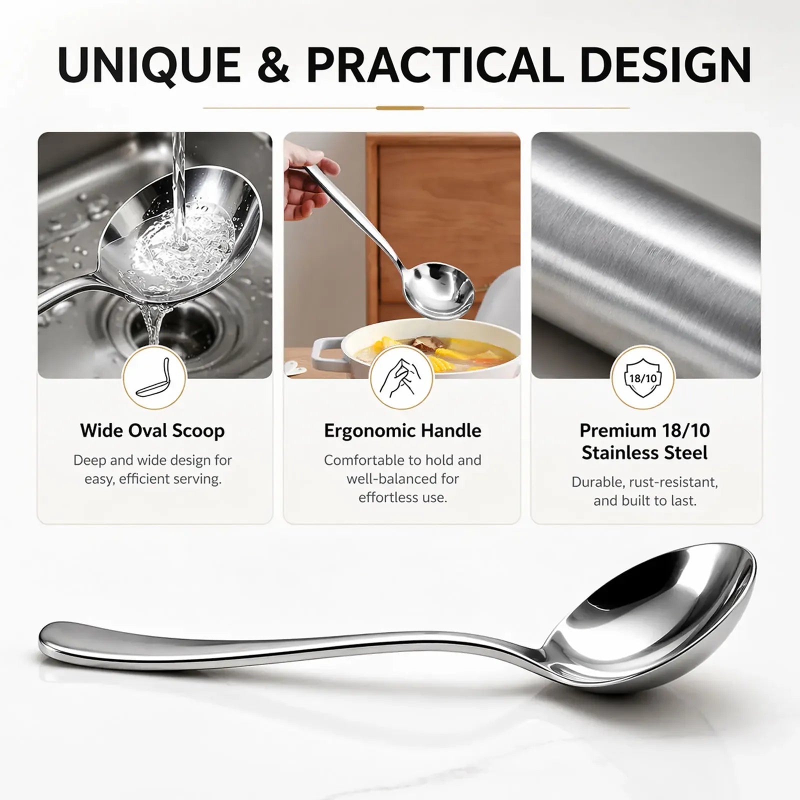 【AREL】Summerwins 4/8 PCs Stainless Steel Soup Spoon Set