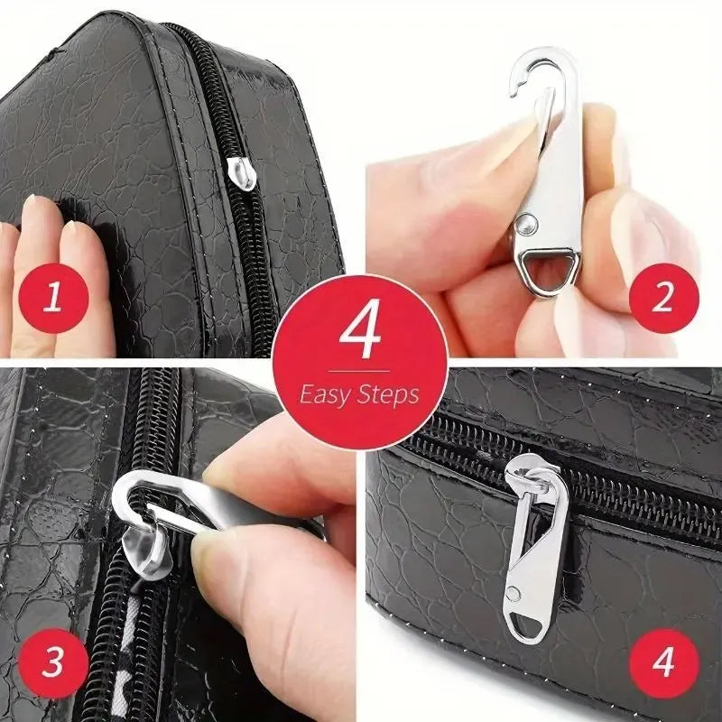 Zipper Pull Replacement, 4 Counts Detachable Zipper Heads, Reusable Zipper Pulls for Travel Bags, Clothing, Backpacks, Boots and Wallets