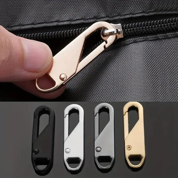 Zipper Pull Replacement, 4 Counts Detachable Zipper Heads, Reusable Zipper Pulls for Travel Bags, Clothing, Backpacks, Boots and Wallets