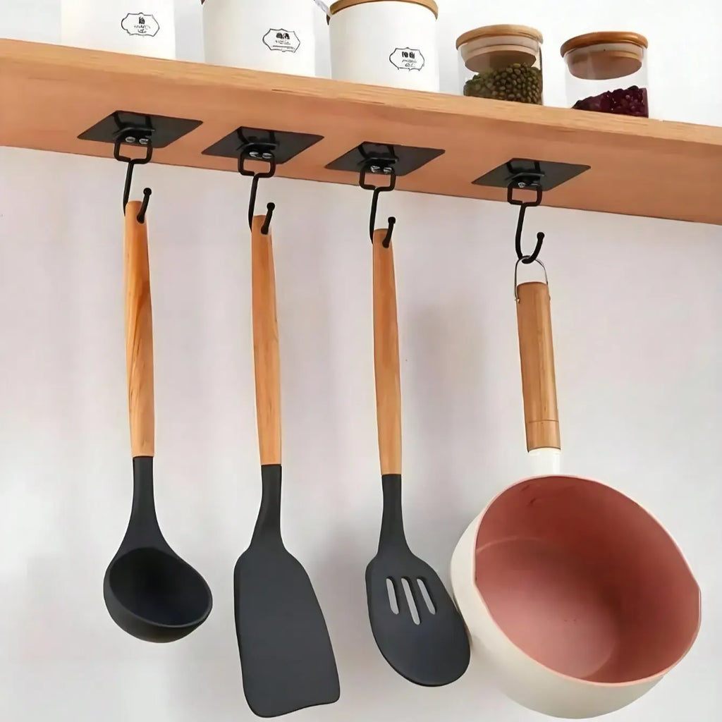 Wall Hooks, Self Adhesive Multi-Purpose Hooks for Clothes Hats Towels Keys, Waterproof Coat Hangers, Bathroom Kitchen Home Use, Bathroom Organizing Accessories, Storage Hook