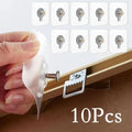 Wall-Mounted Hooks (10pcs), Punch-Free Self-Adhesive Picture Frame & Painting Hooks, Traceless Stick Hooks for Kitchen & Bathroom, Wall Mount Acrylic, Room Organization Products