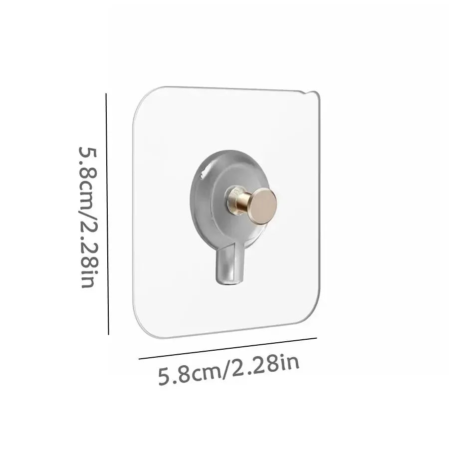Wall-Mounted Hooks (10pcs), Punch-Free Self-Adhesive Picture Frame & Painting Hooks, Traceless Stick Hooks for Kitchen & Bathroom, Wall Mount Acrylic, Room Organization Products