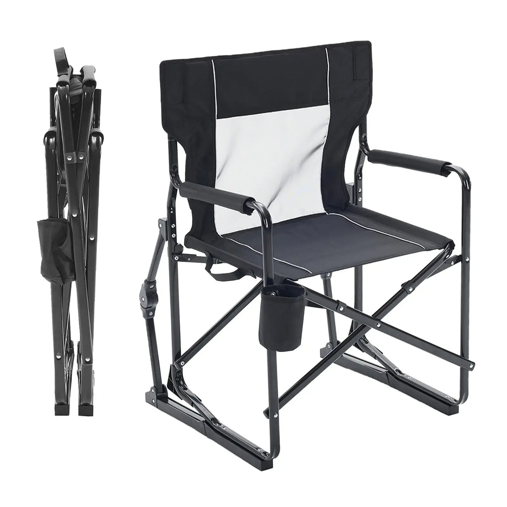 Stowaway Rocker ,Folding Camping Chair, Padded High Back, Adjustable Lumbar Support, Extra Wide for Adults, 5000 LBS Steel Frame, Portable Outdoor,summerwins