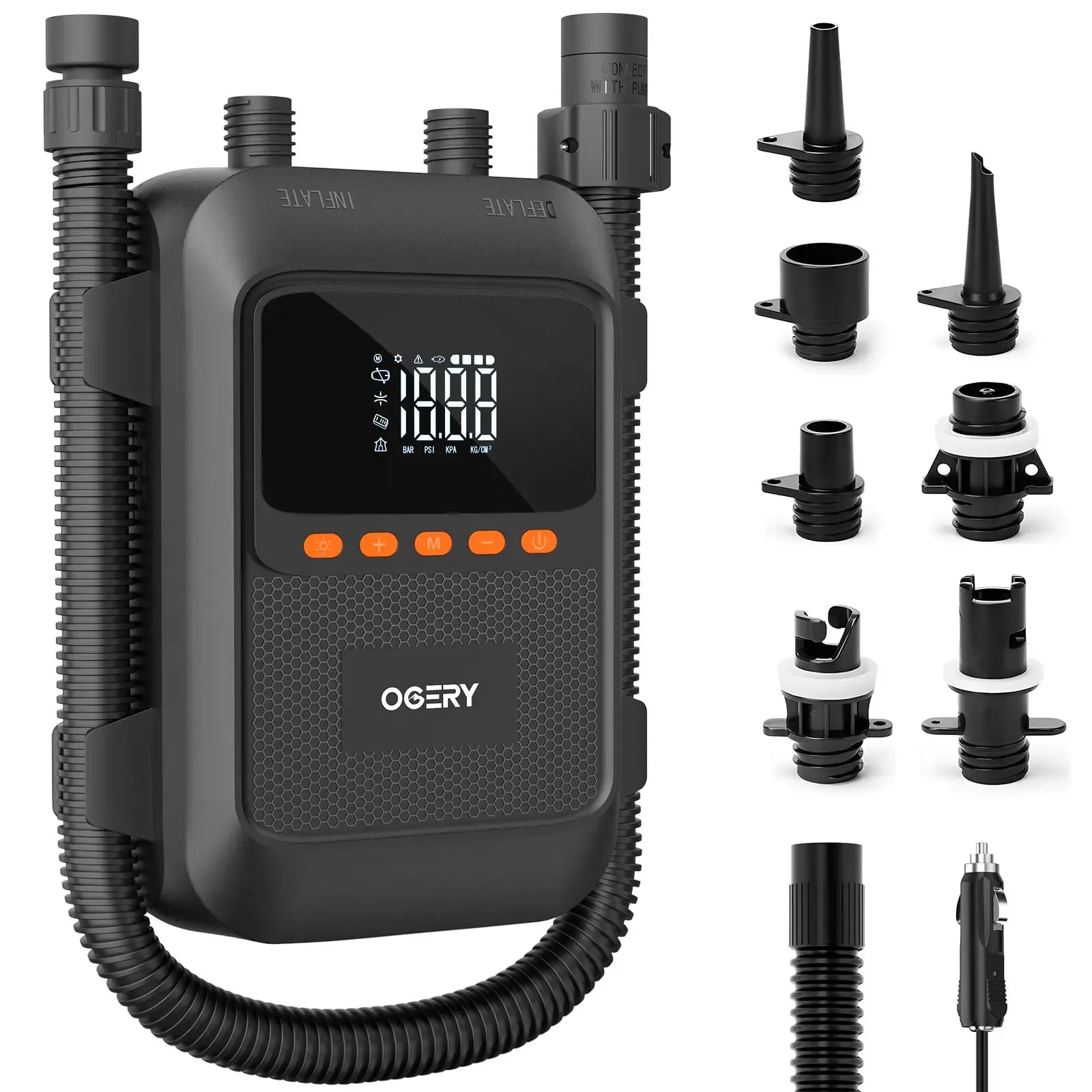 OGERY Paddle Board Electric Pump with Safe & 30% Faster Dual Stage Inflation & Deflation, Up to 20PSI, Smart Auto-Off and Powerful Rechargeable Compact Air Pump for Sup Inflatable Beds Tent Boats summerwins